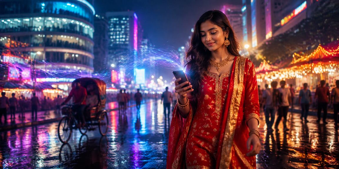রাতে ঢাকার বাজারে মোবাইলে b200 গেমিং প্ল্যাটফর্ম ব্যবহার